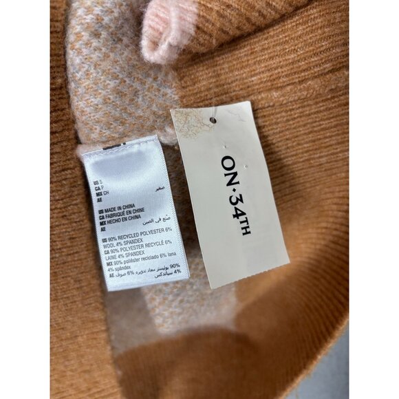 On-34th Women's Argyle V-Neck Drop-Shoulder Sweater Small Multicolor NWI's. - Picture 6 of 8